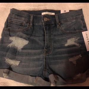 pacsun mid rise shortie denim shorts